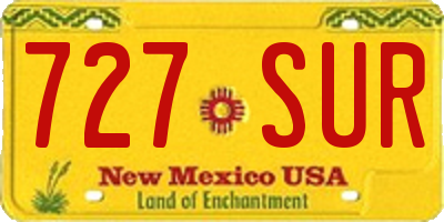 NM license plate 727SUR