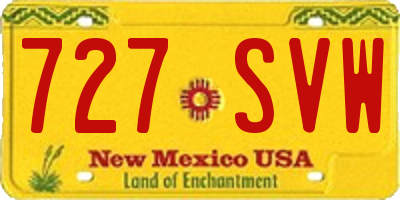 NM license plate 727SVW