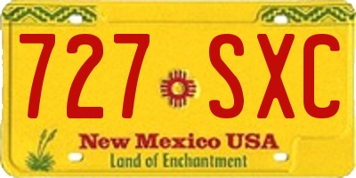 NM license plate 727SXC
