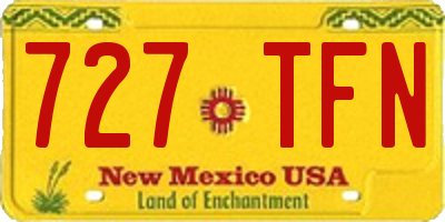 NM license plate 727TFN
