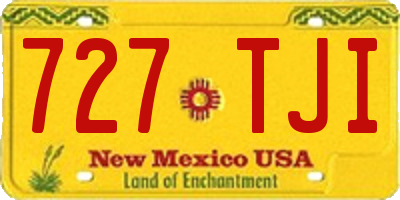 NM license plate 727TJI