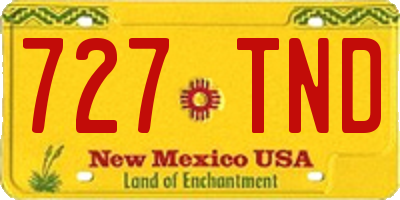 NM license plate 727TND