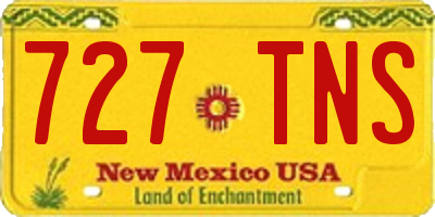 NM license plate 727TNS