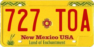 NM license plate 727TOA