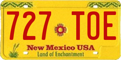 NM license plate 727TOE