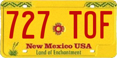NM license plate 727TOF