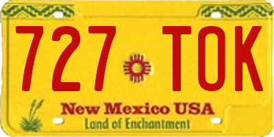 NM license plate 727TOK
