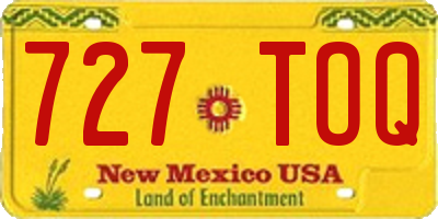 NM license plate 727TOQ
