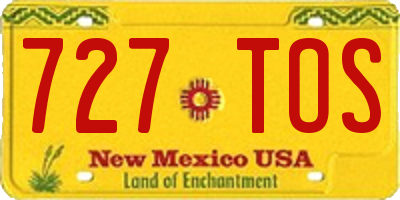 NM license plate 727TOS