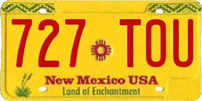 NM license plate 727TOU