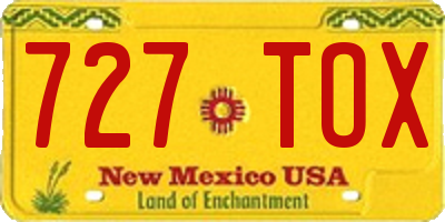 NM license plate 727TOX
