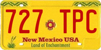 NM license plate 727TPC