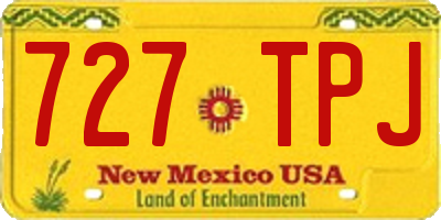 NM license plate 727TPJ