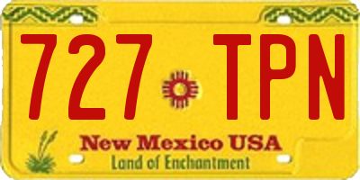 NM license plate 727TPN
