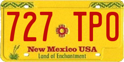 NM license plate 727TPO