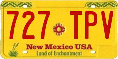 NM license plate 727TPV