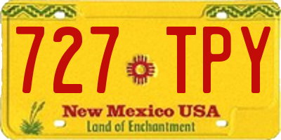 NM license plate 727TPY