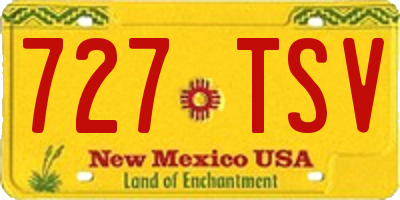 NM license plate 727TSV