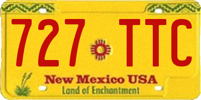 NM license plate 727TTC