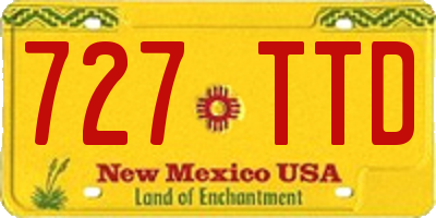 NM license plate 727TTD