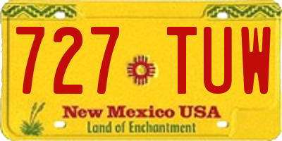 NM license plate 727TUW