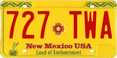 NM license plate 727TWA