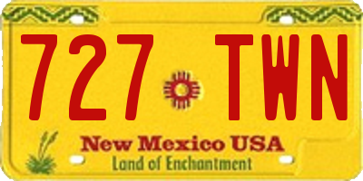 NM license plate 727TWN