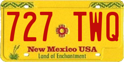 NM license plate 727TWQ