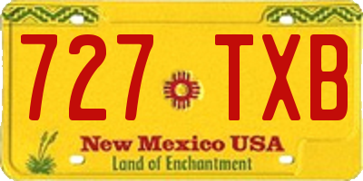 NM license plate 727TXB