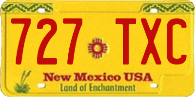 NM license plate 727TXC