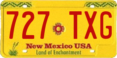 NM license plate 727TXG