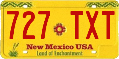 NM license plate 727TXT