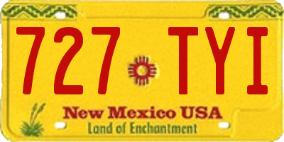 NM license plate 727TYI