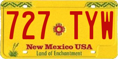 NM license plate 727TYW