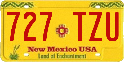 NM license plate 727TZU