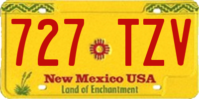 NM license plate 727TZV