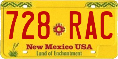 NM license plate 728RAC