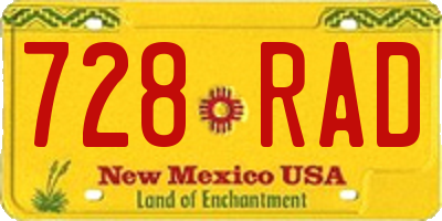 NM license plate 728RAD