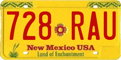 NM license plate 728RAU