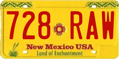 NM license plate 728RAW