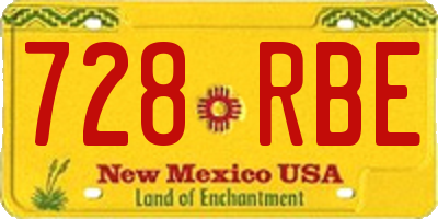 NM license plate 728RBE