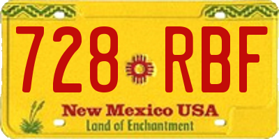 NM license plate 728RBF