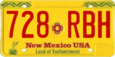 NM license plate 728RBH
