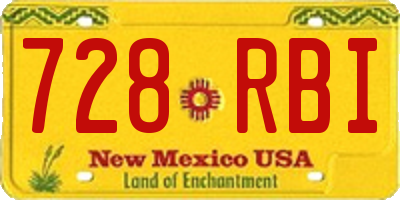 NM license plate 728RBI