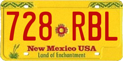 NM license plate 728RBL