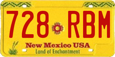 NM license plate 728RBM