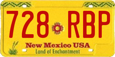 NM license plate 728RBP