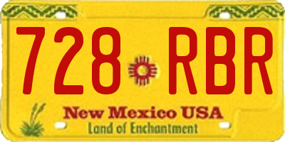 NM license plate 728RBR