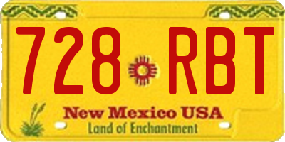 NM license plate 728RBT