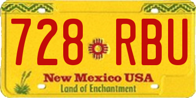 NM license plate 728RBU